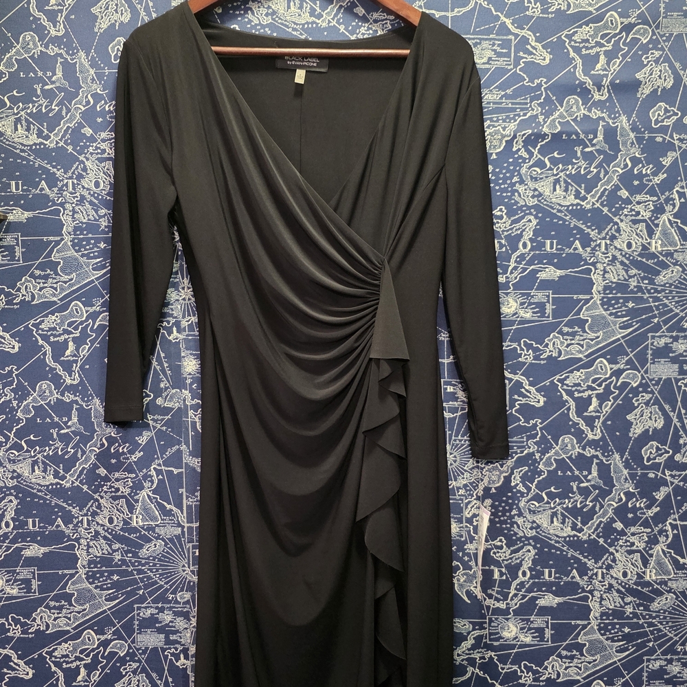 Black Label Black Ruched Wrap Dress